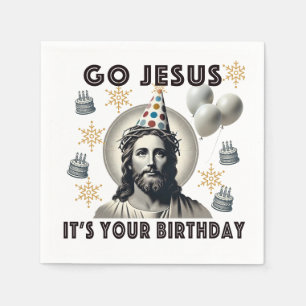 Serviette En Papier Allez Jésus, c'est ton anniversaire