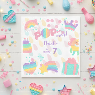 Serviette En Papier Allez-y ! Pastel pop it anniversaire enfant