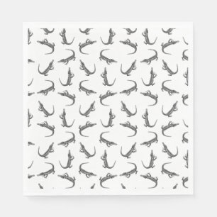 Serviette En Papier Alligator Vintage Art Motif CUSTOM BG COULEUR