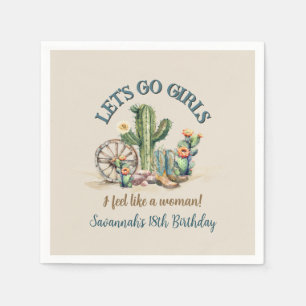 Serviette En Papier Allons Filles Cowgirl Western Anniversaire fête