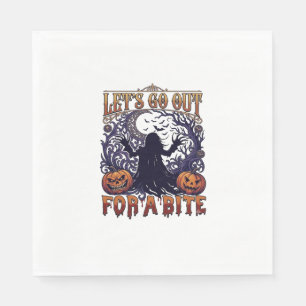 Serviette En Papier Allons Sortir Mordre Fantômes Citrouilles Chauves-