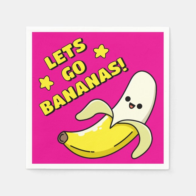 Serviette En Papier Allons-y bananes ! (Devant)