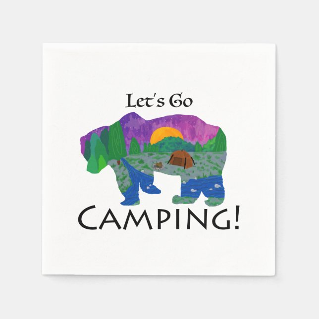 Serviette En Papier Allons-y Camping (Devant)