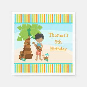 Serviette En Papier Aloha African American Boy Party
