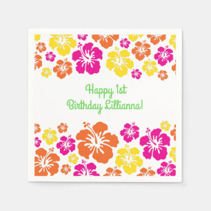 Serviette En Papier Aloha Cute Hawaiian Kid's Birthday Party