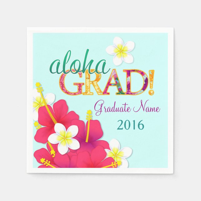 Serviette En Papier Aloha Grad Hawaiian Luau Napkins (Devant)