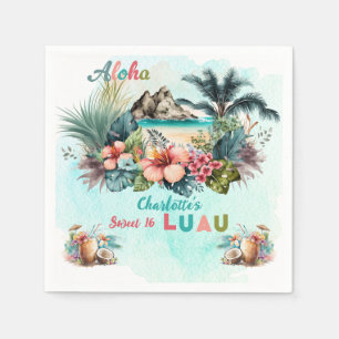 Serviette En Papier Aloha Luau Tropical Island Beach Sweet 16 Party