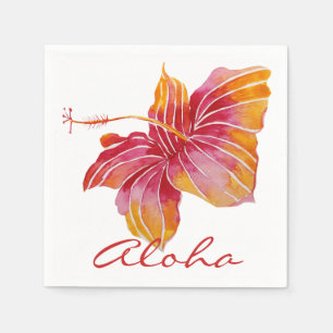 Serviette En Papier Aloha   Papier à fleurs Hawaii Hibiscus