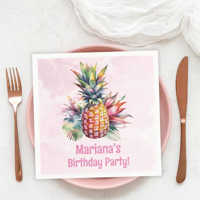 Serviette En Papier Aloha Pineappy fête d'été d'anniversaire (Créateur téléchargé)