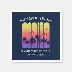 Serviette En Papier Aloha Retro Tropical Road Trip Correspondance Fami