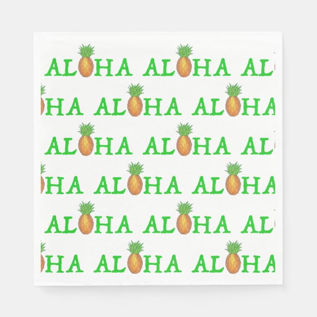 Serviette En Papier ALOHA Tropical Island Hawaiian Pineapple Hawaii (Devant)