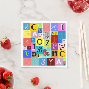 Serviette En Papier Alphabet