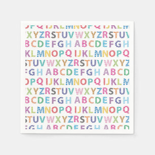 Serviette En Papier Alphabet arc-en-ciel