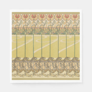 Serviette En Papier Alphonse Mucha Papiers Peints Floraux Art Nouveau