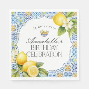 Serviette En Papier Amalfi Coast Italien Anniversaire Table Décor