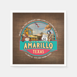 SERVIETTE EN PAPIER AMARILLO TEXAS US ROUTE 66 PAPIER DE DÉCOUPAGE