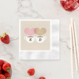 Serviette En Papier Amateurs de café Mariage personnalisé Monogrammes 