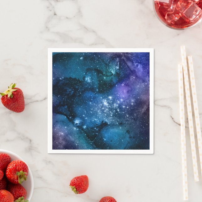 Serviette En Papier Amateurs de galaxie Starry Space Blue Sky White Sp (En situation)