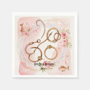 Serviette En Papier Amateurs de pêche Hook sur vous Mariage