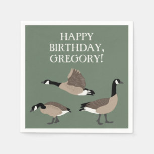 Serviette En Papier Amateurs d'oiseaux Canada Oies Illustration person