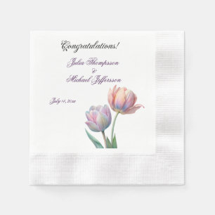 Serviette En Papier Ambiance romantique et poétique Pastel Tulips