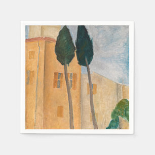 Serviette En Papier Amedeo Modigliani - Cyprès et maisons à Cagnes
