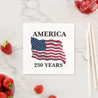 Serviette En Papier America 250 Years Flag