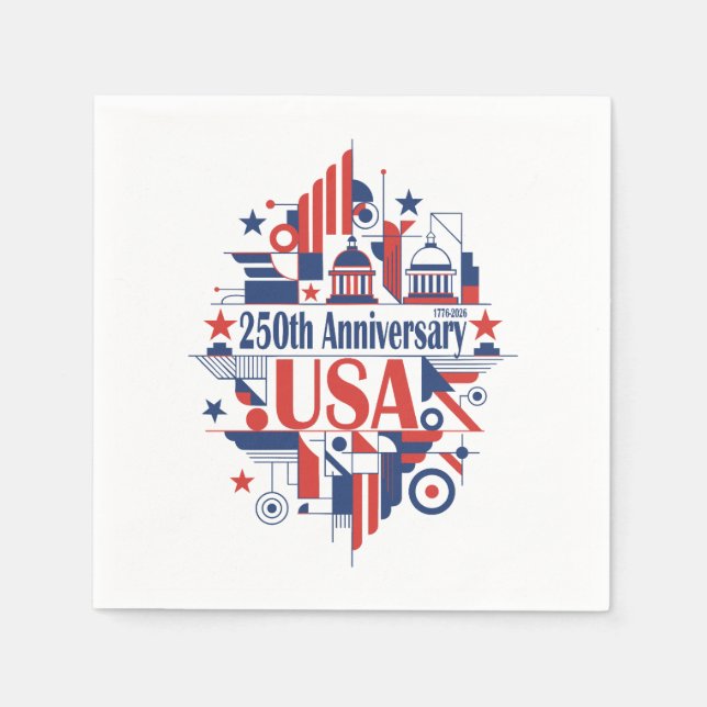 Serviette En Papier America’s 250th anniversary (Devant)