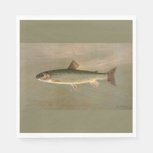 Serviette En Papier American Brook Truite poisson Vintage pêche Art