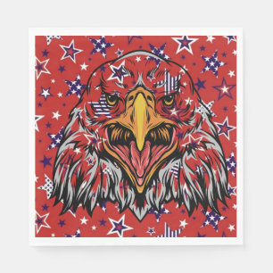 Serviette En Papier American Eagle avec Arrière - plan Red Star