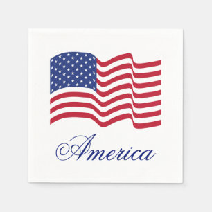 Serviette En Papier American Flag Paper Party Summer Napkins