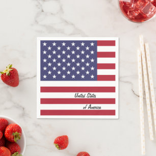 Serviette En Papier American Flag & United States party/fan de sport U