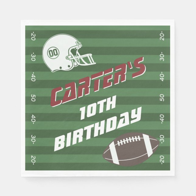 Serviette En Papier American Football Navy Rouge, n'importe quel âge f (Devant)