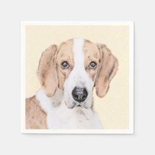 Serviette En Papier American Foxhound Paining - Cute Original Dog Art