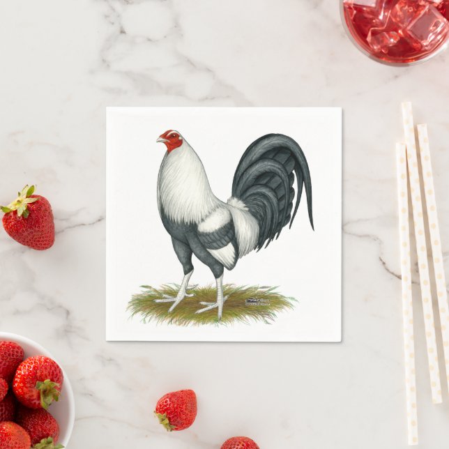 Serviette En Papier American Game Silver Blue Gamecock (En situation)