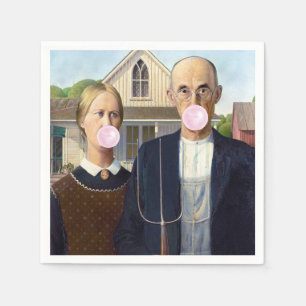 Serviette En Papier American Gothic Grant Wood