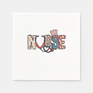 Serviette En Papier American Nurse 4 juillet Patriotic USA Flag Nurs