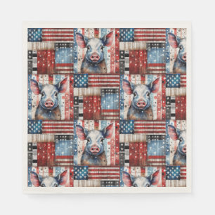 Serviette En Papier American Pig Farm art populaire