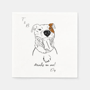 Serviette En Papier American Pit Bull dessin Mariage Cocktail Napkins