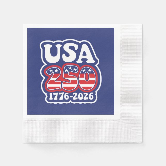 Serviette En Papier America's 250th Birthday - Groovy USA 250 (Devant)