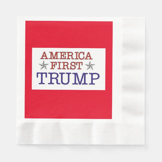 Serviette En Papier Amérique d'abord Trump Napkins (Devant)