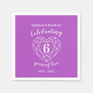 Serviette En Papier Amethyst anniversaire 6 ans d'amour serviettes