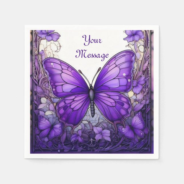 Serviette En Papier Amethyst Wings Papier serviettes, Cocktail Standar (Devant)