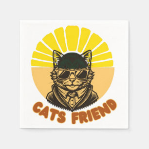 Serviette En Papier ami chats