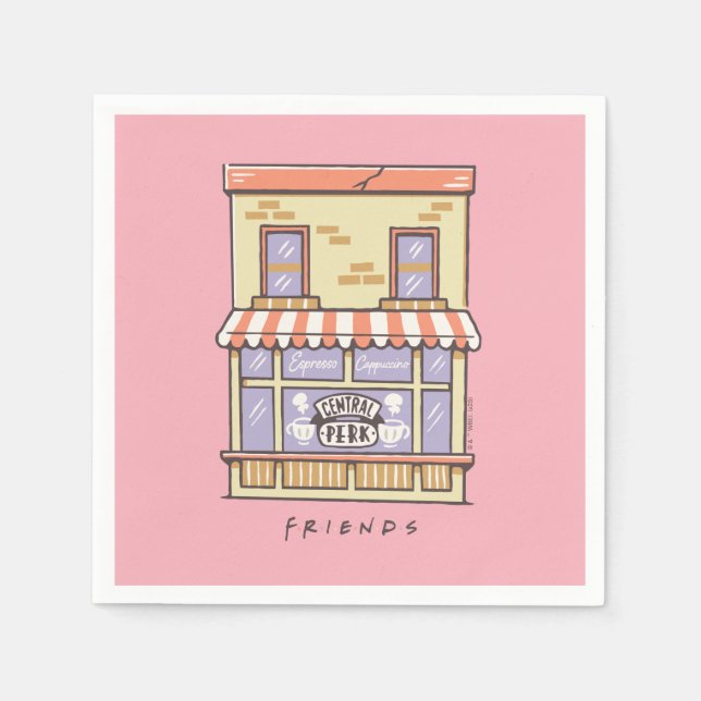 Serviette En Papier AMIS™ | Central Perk Cartoon Coffee Shop (Devant)
