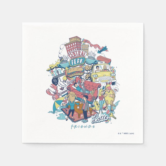 Serviette En Papier AMIS™ | Collage de dessin (Devant)