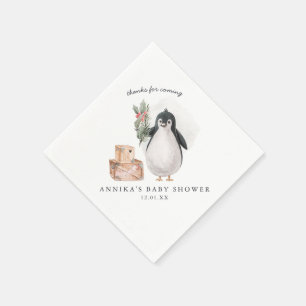 Serviette En Papier Amis d'hiver   Pingouins et ours polaires