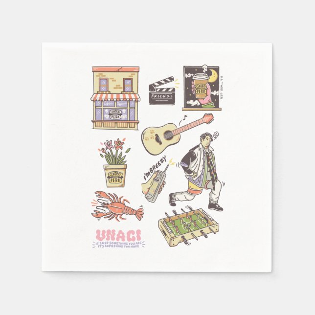 Serviette En Papier AMIS™ | Graphique d'icônes de dessin (Devant)