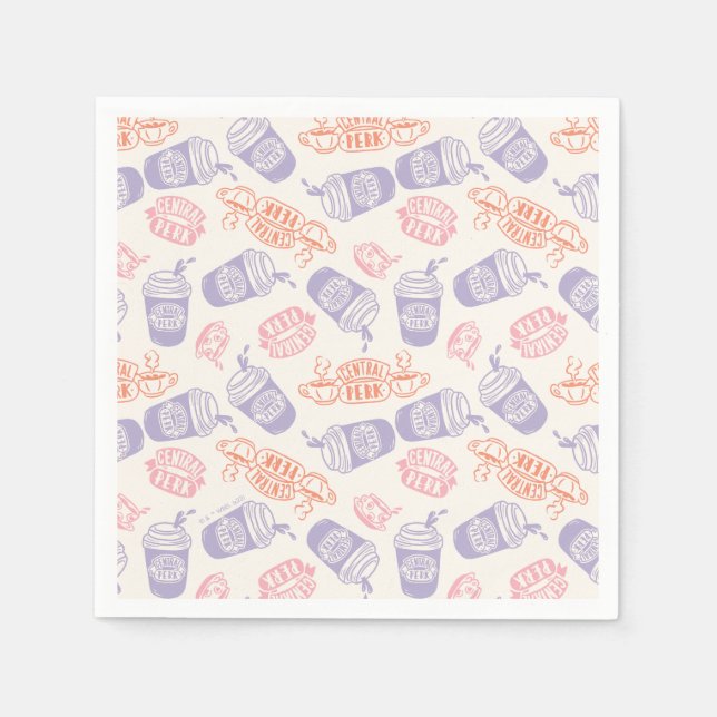 Serviette En Papier AMIS™ | Pastel Central Perk Motif (Devant)