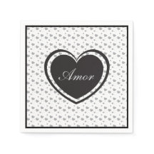 Amor Grey coeur brillant mignon motif romantique